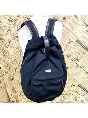 Gucci Nylon Leather Backpack Black